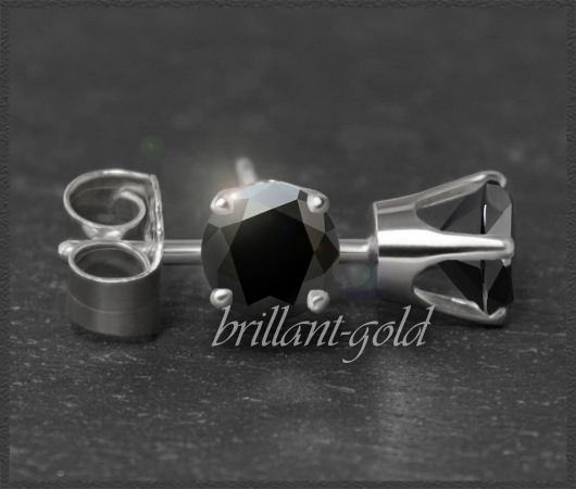 Ohrstecker 585 Gold, Saphir schwarz 4,5,6,7mm